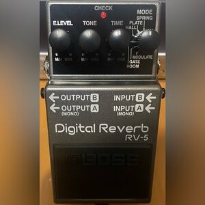 Boss RV-5 Digital Reverb Pedal in Metallic Gray